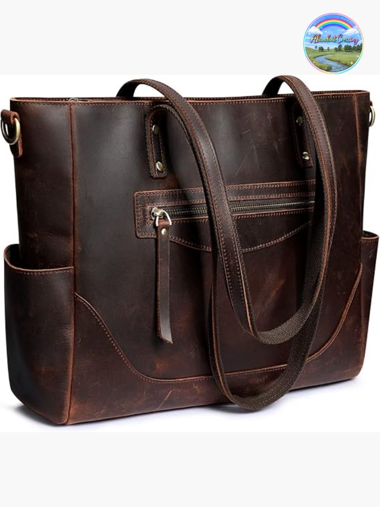 Genuine Leather Tote Bag Large Shoulder Purse Work Handbag Crossbody Vintage